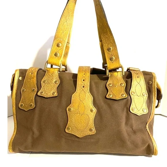 Mulberry roxanne vintage metallic brown. Canvas handbag - Picture 2 of 9